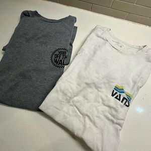 Vans Gray ( Short Sleeve) and White T-Shirts ( long Sleeve ) Set of 2